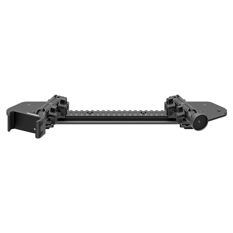 2018 - 2023 Jeep JL, JT, and Wrangler 4XE. (Not compatible with 2024+ models) Tackform Assault Track Picatinny Dash Bracket With 20LITE Phone & Midland Magnetic CB Radio Mic Holders