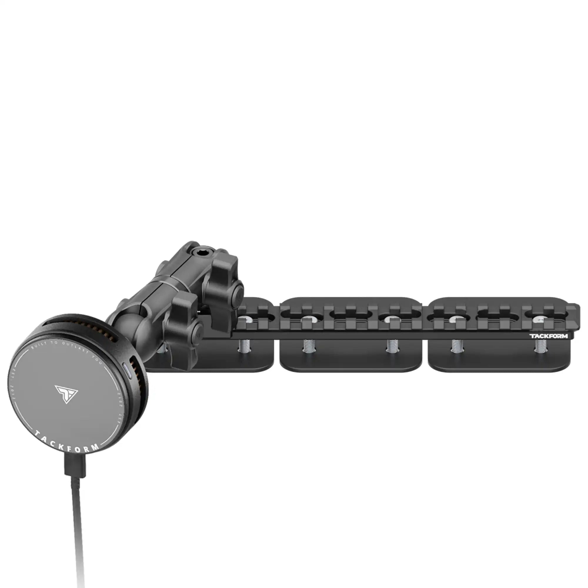 2007 - 2010 Jeep Wrangler JK Tackform Assault Track Picatinny Dash Bracket With Qi2.2/MagSafe Charging & Cooling Phone Mount