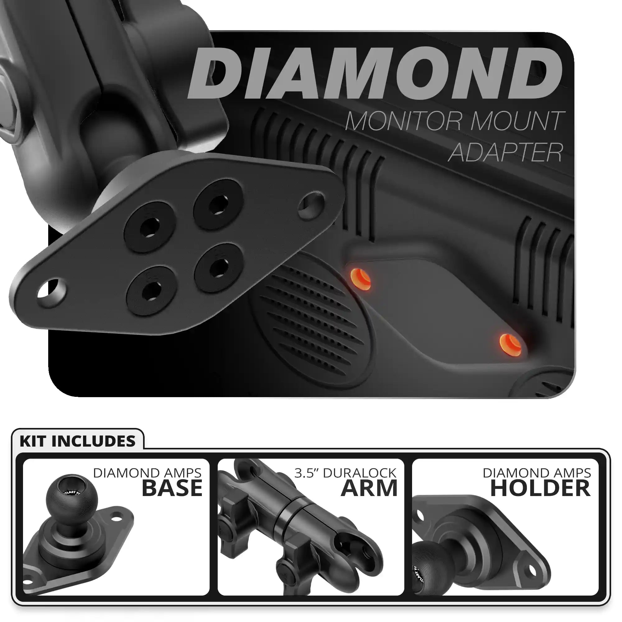 Diamond AMPS Holder | Diamond AMPS Base | 3.5" DuraLock Arm