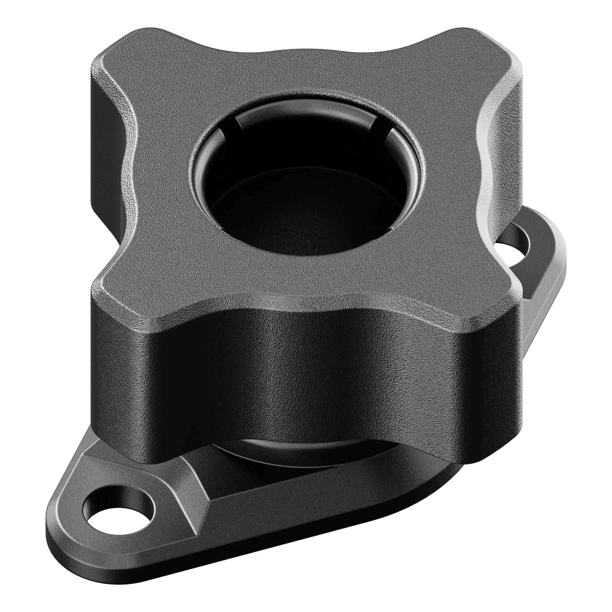 Black Aluminum Diamond AMPS mounting base with composite 20mm socket and tightening knob