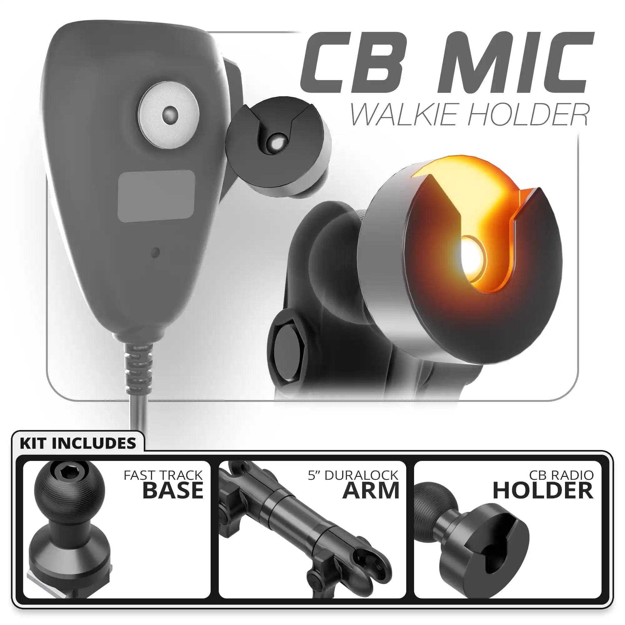 CB Radio Holder | TRAXX™ - Fast Track Base | 5" DuraLock Arm