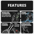 Black Motorcycle Adventure Cradle Phone Mount | Wireless Charging and Vibration Dampening | BC3 Universal Clamp for 1-1/4" to 1-1/2" Handlebars | Short Reach