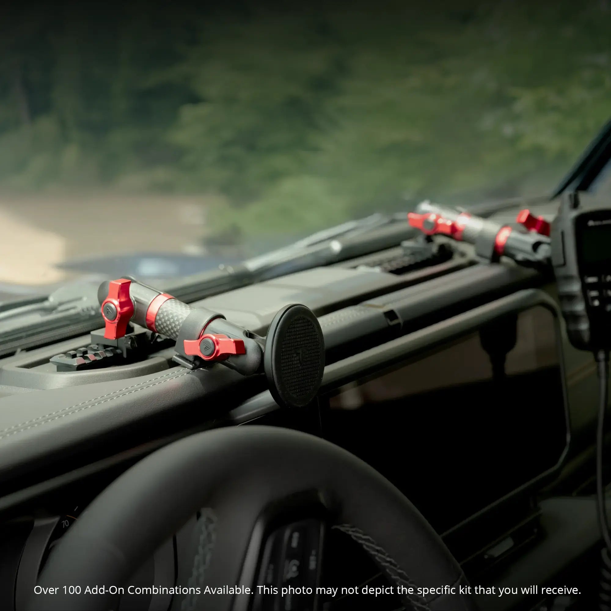 Jeep MagSafe Phone Mount Dash Kit with Radio Holder and Red Accent Kits 
