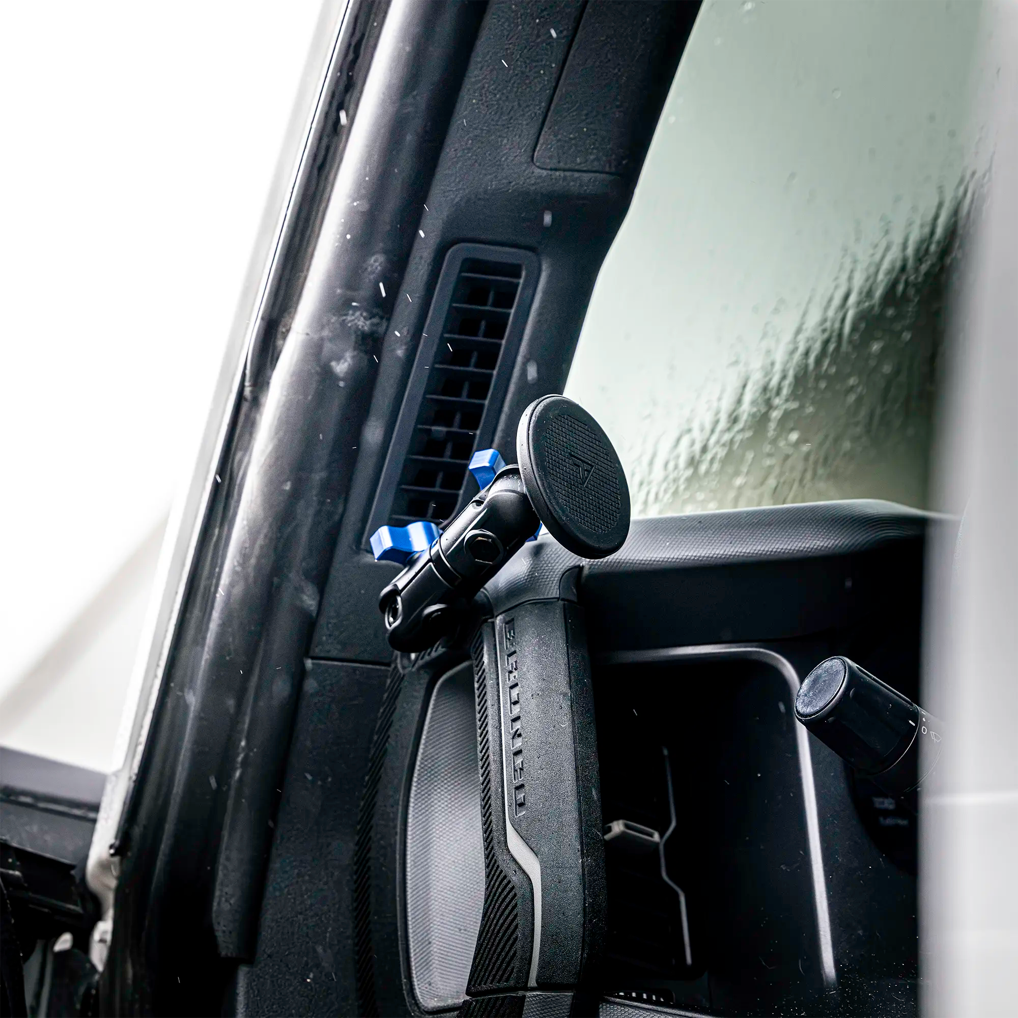 Ford Bronco MagSafe phone mount installed in driver side grab handle