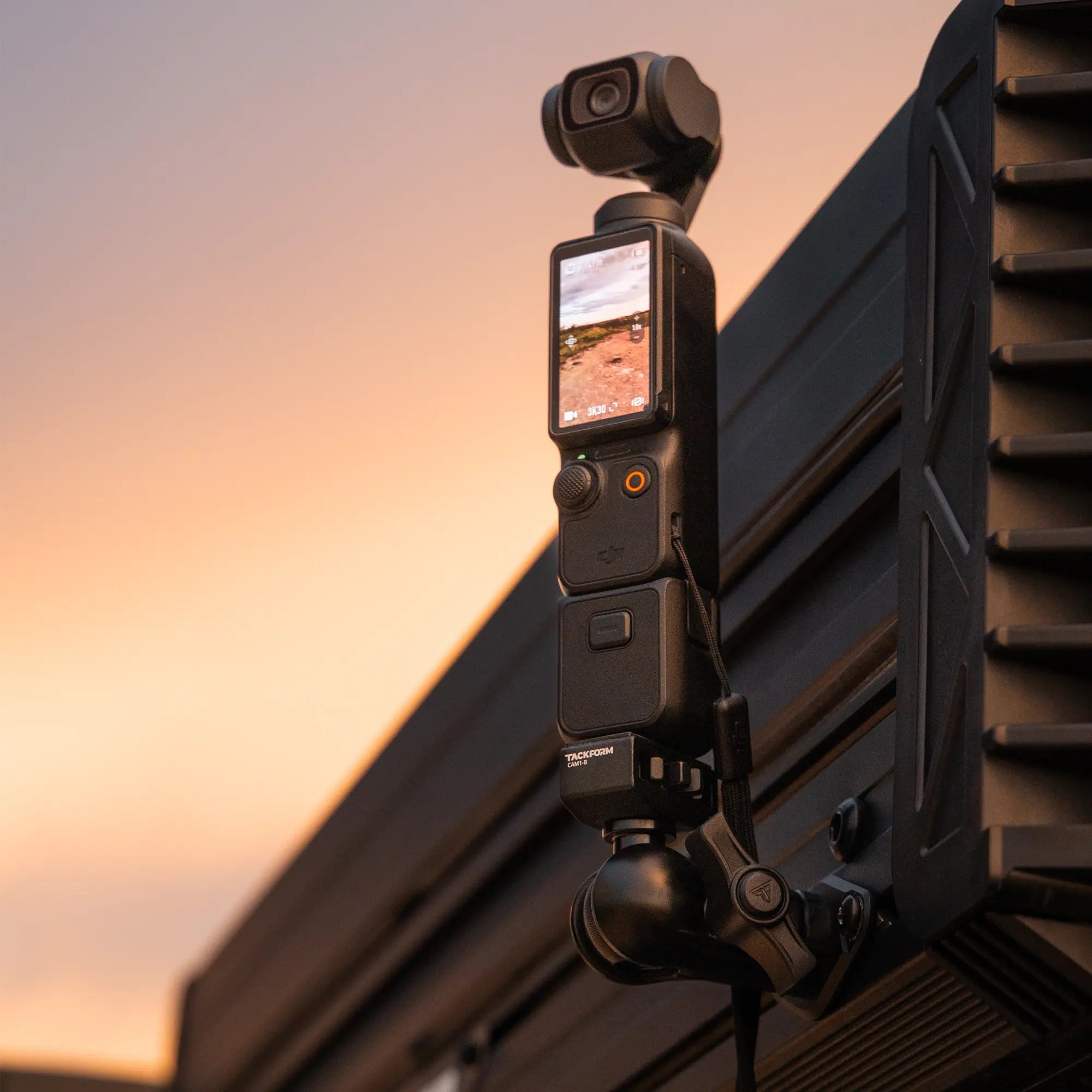 Vehicle Exterior Camera Mount for Mounting to Roof Rack