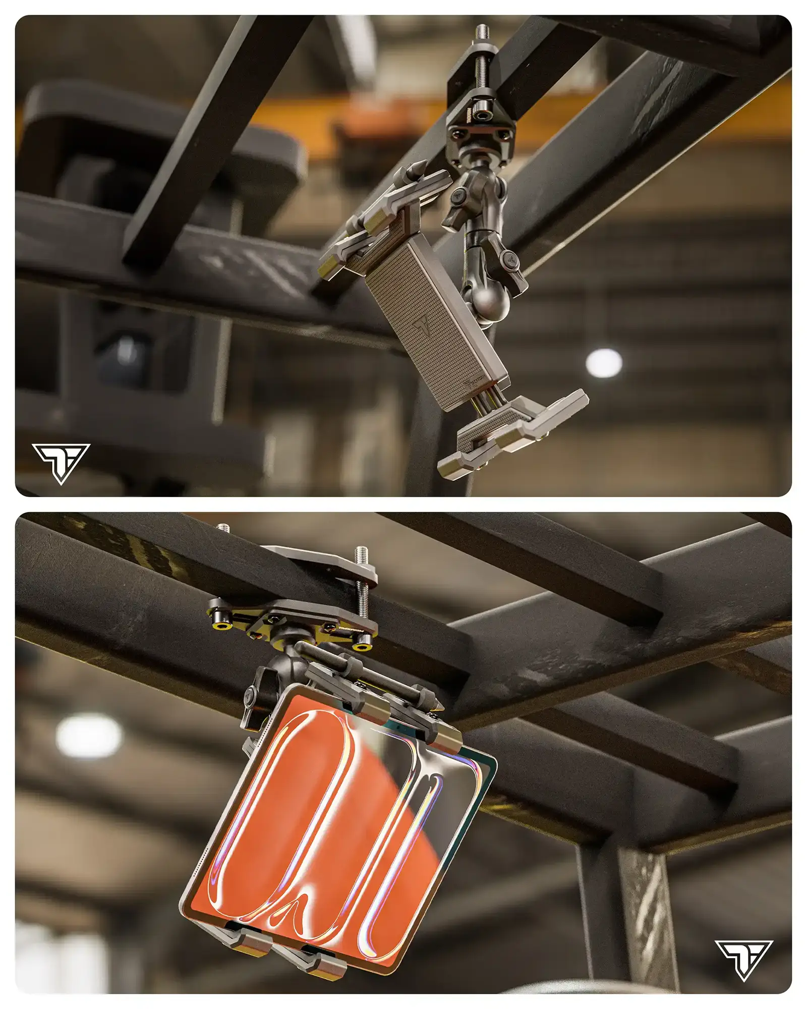 Universal All Metal Tablet Mount for Forklift Heavy Duty Tablet Cradle 