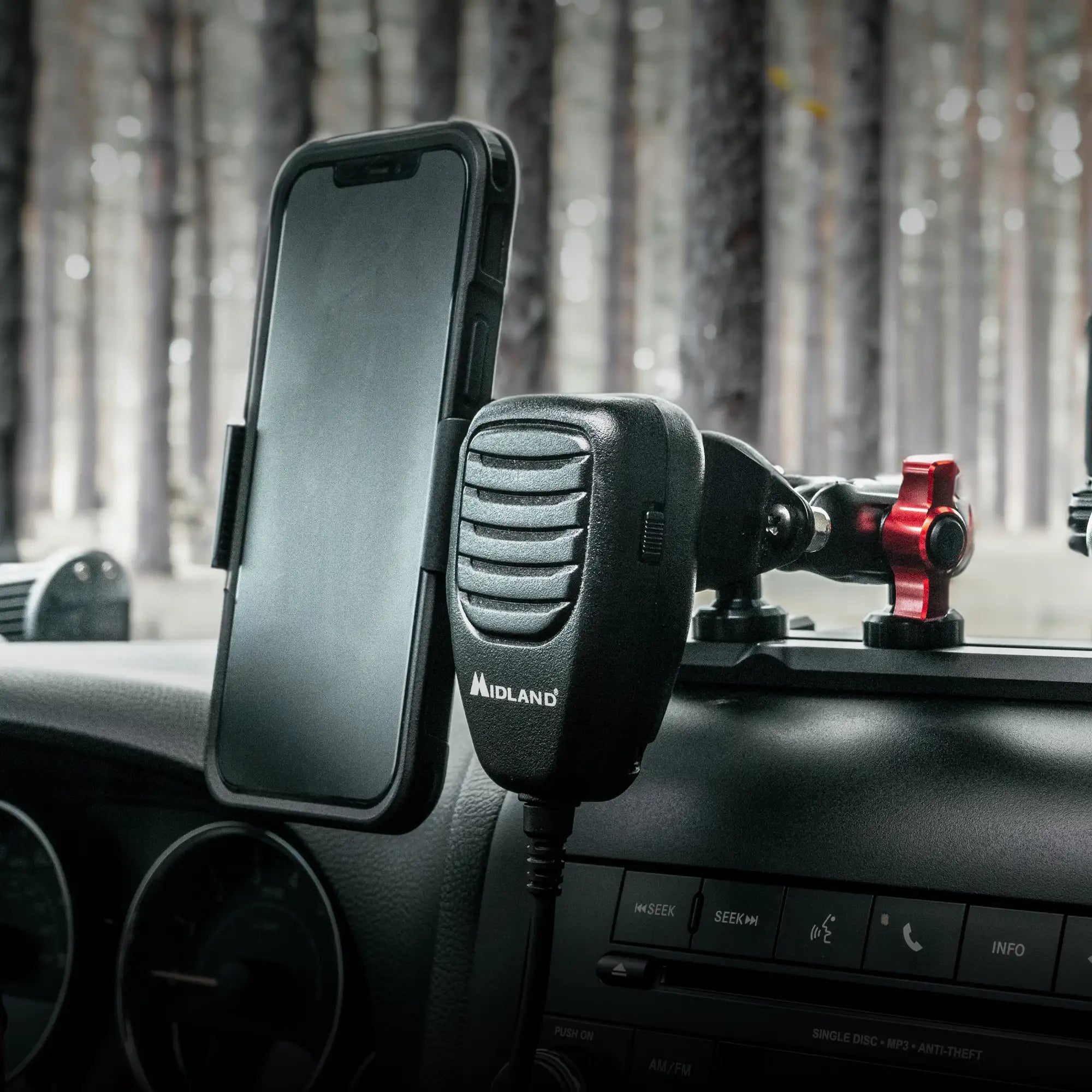  Phone Mount for Jeep JK JKU with Radio Holder 