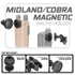 Midland & Cobra Magnetic Handheld Radio Holder | 20mm Type-B Base | 2" DuraLock Arm
