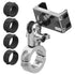 Chrome Motorcycle Phone Mount | BC3 Universal Clamp for 7/8" to 1-1/4" Handlebars | Short Reach