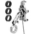 Chrome Motorcycle Adventure Cradle Phone Mount | Wireless Charging and Vibration Dampening | BC3 Universal Clamp for 1-1/4" to 1-1/2" Handlebars | 3.5" DuraLock™ Arm