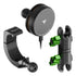 Product image of 2024+ Jeep Grab Bar Phone Mount Kit with 25W Wireless Charging Phone Holder and 3.5" Arm with green accent hardware
