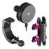 Product image of 2024+ Jeep Grab Bar Phone Mount Kit with 25W Wireless Charging Phone Holder and 3.5" Arm with pink accent hardware