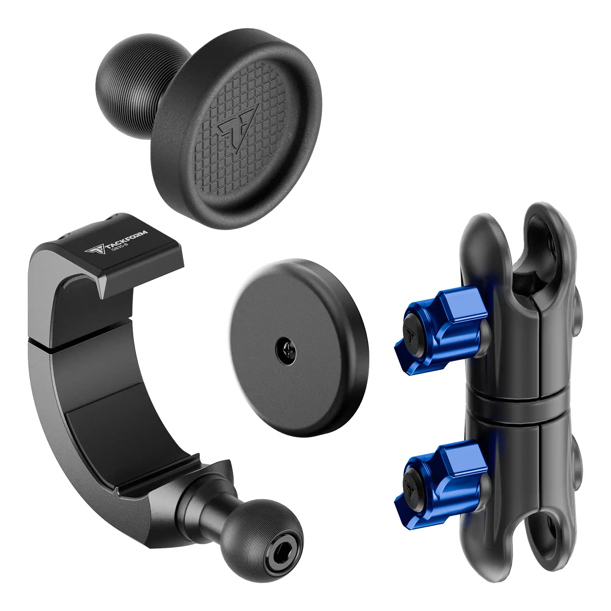 Product image of 2024+ Jeep Midland CB Mic Mount with 3.5" Arm for Passenger Side Grab Bar with blue knobs
