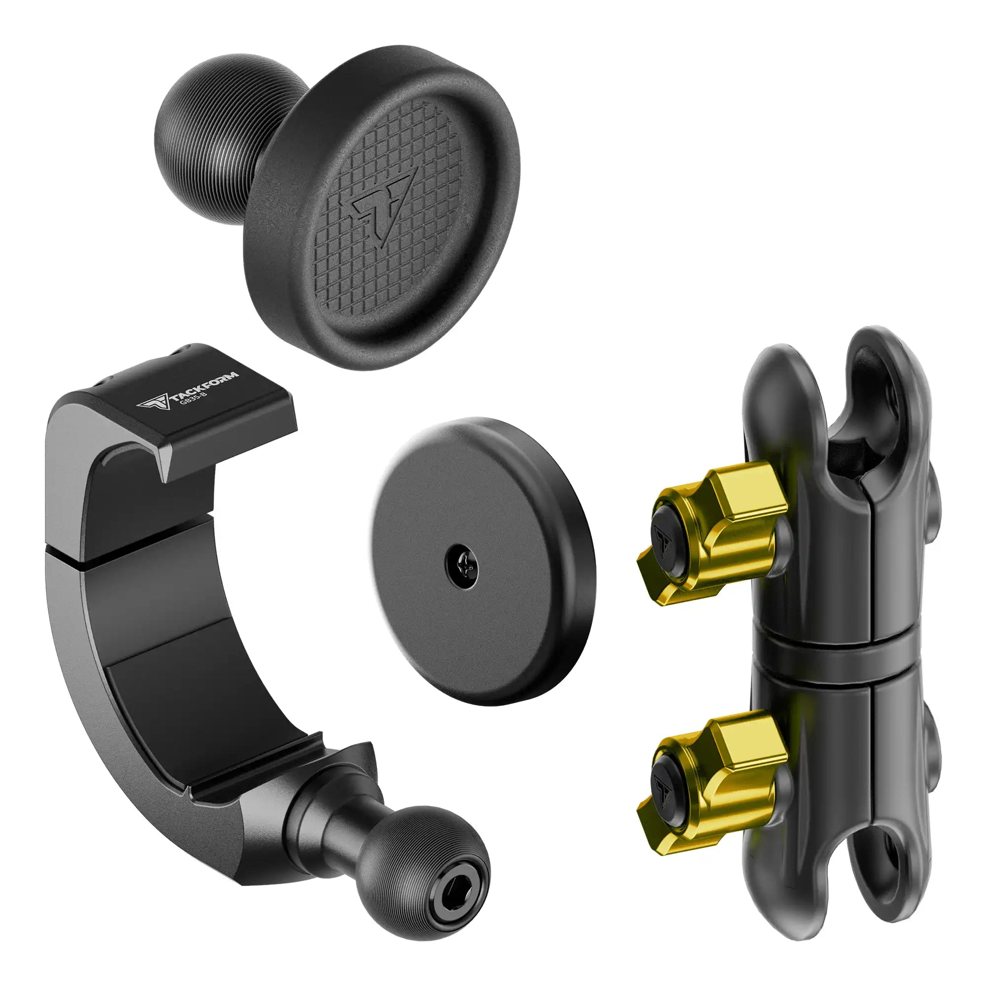 Product image of 2024+ Jeep Midland CB Mic Mount with 3.5" Arm for Passenger Side Grab Bar with yellow knobs