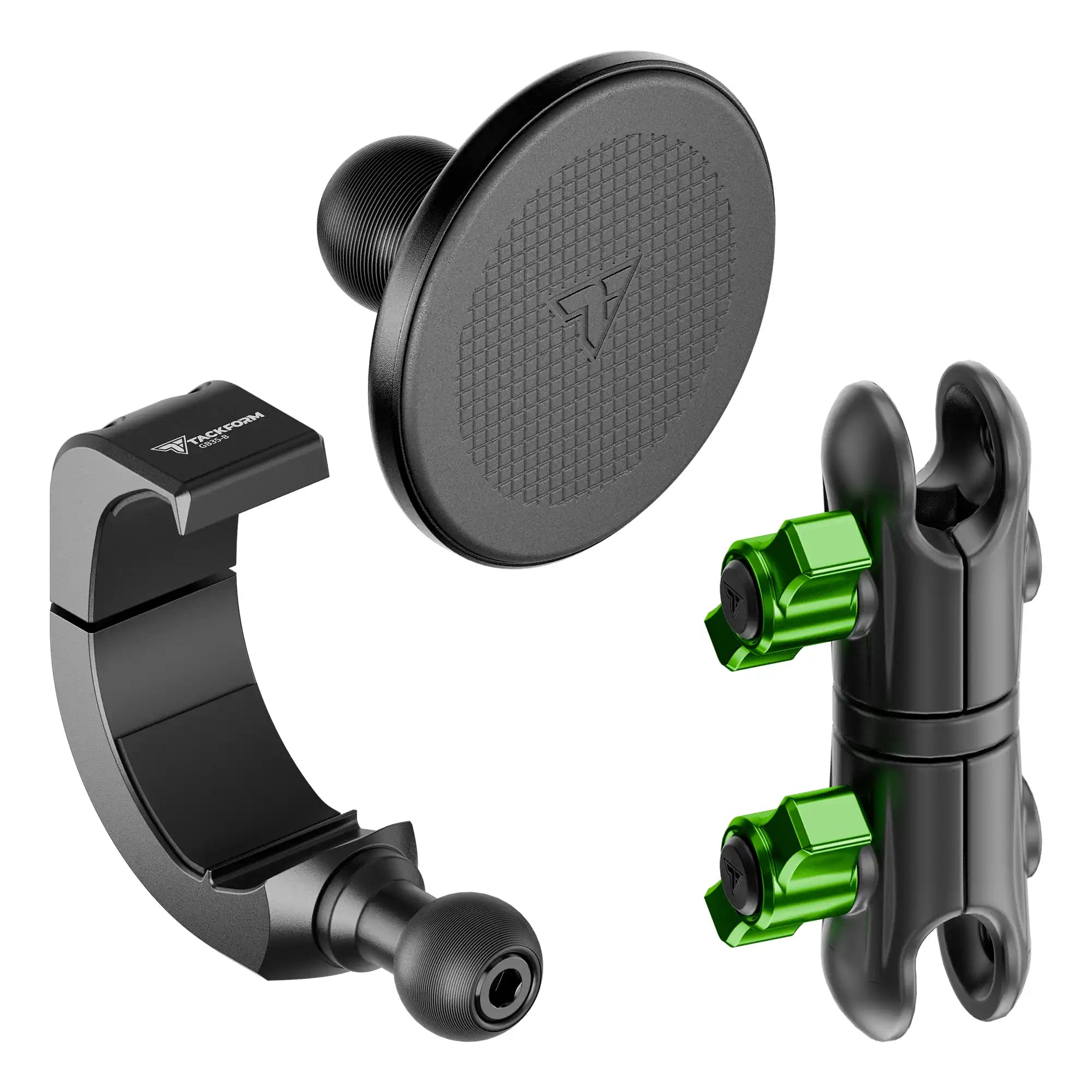 Product image of 2024+ Jeep Phone Mount compatible with MagSafe with 3.5 Arm for Passenger Side Grab Bar with green knobs