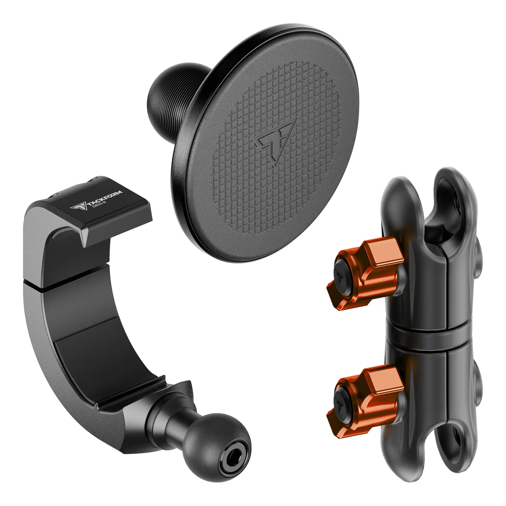 Product image of 2024+ Jeep Phone Mount compatible with MagSafe with 3.5 Arm for Passenger Side Grab Bar with orange knobs
