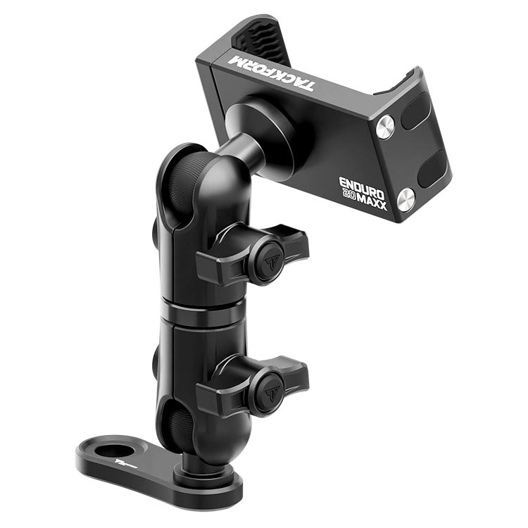 Black Motorcycle Phone Cradle | Mirror Mount - Through Hole for M10 or 3/8" Bolt | 3.5" DuraLock™ Arm