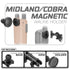 Midland & Cobra Magnetic Handheld Radio Holder | Assault Track Picatinny Base | 3.5" DuraLock Arm