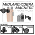 Midland & Cobra Magnetic Handheld Radio Holder | Assault Track Picatinny Base | 2" DuraLock Arm