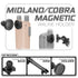 Midland & Cobra Magnetic Handheld Radio Holder | Assault Track Picatinny Base | 7" DuraLock Arm