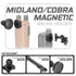 Midland & Cobra Magnetic Handheld Radio Holder | Assault Track Base | 7.5" - 9.25" Telescoping Arm