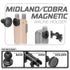 Midland & Cobra Magnetic Handheld Radio Holder | Slim Track Base | 3.5" DuraLock Arm