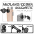 Midland & Cobra Magnetic Handheld Radio Holder | Slim Track Base | 5" DuraLock Arm