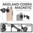 Midland & Cobra Magnetic Handheld Radio Holder | Slim Track Base | 6" DuraLock Arm