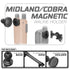 Midland & Cobra Magnetic Handheld Radio Holder | Slim Track Base | 8" DuraLock Arm