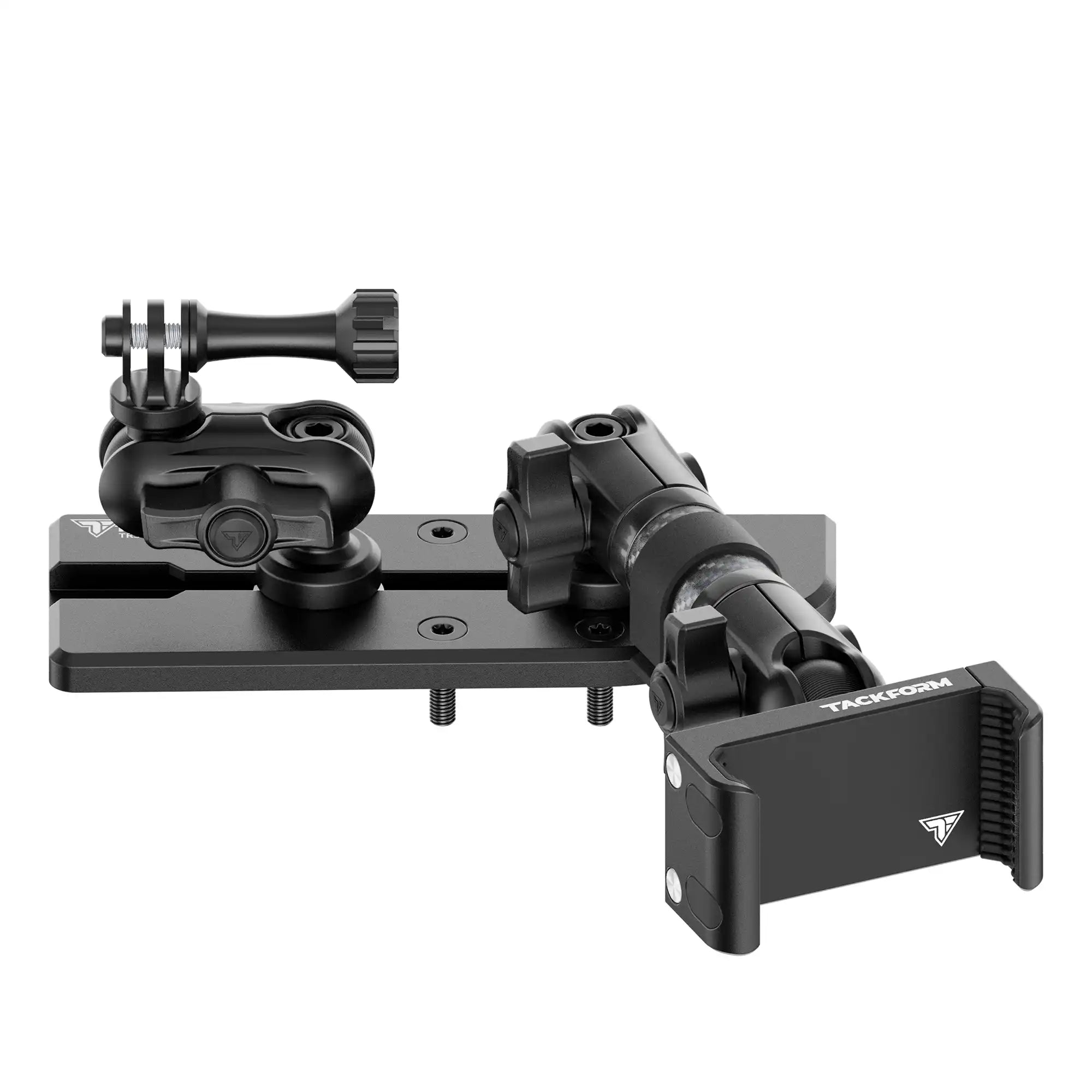 2024+ Jeep Wrangler JL & Gladiator JT (Not Compatible With 4xe) Tackform Slim Track Dash Bracket With 20LITE Phone Mount & GoPro Mount | Passenger Side
