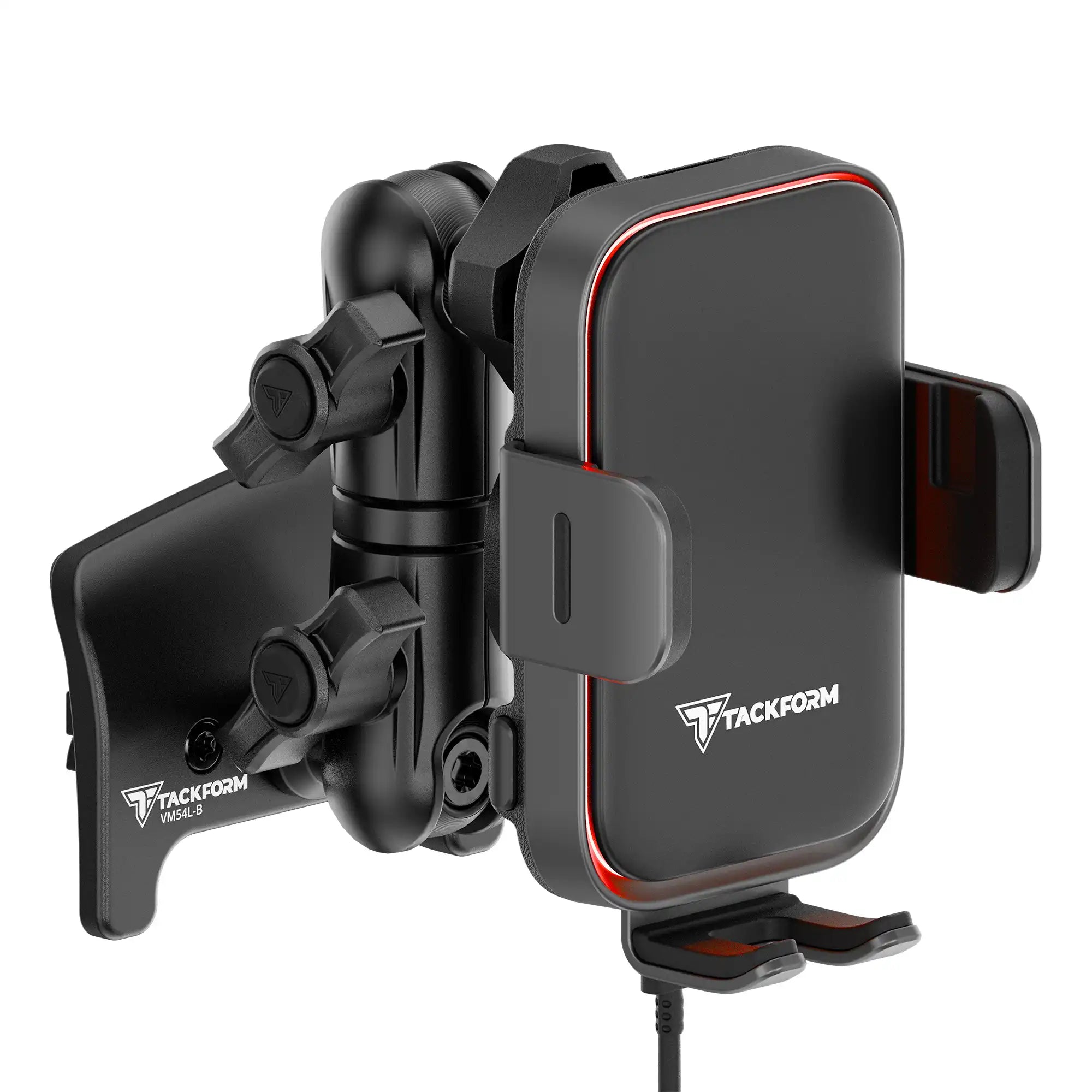 Product image of black Qi Wireless Charging Toyota Tacoma Phone Mount with customizable LED accent lighting