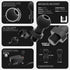 Black Motorcycle Phone Cradle | Mirror Hole Mount - M10 x 1.5 Coarse Thread Ball | 3.5" DuraLock™ Arm