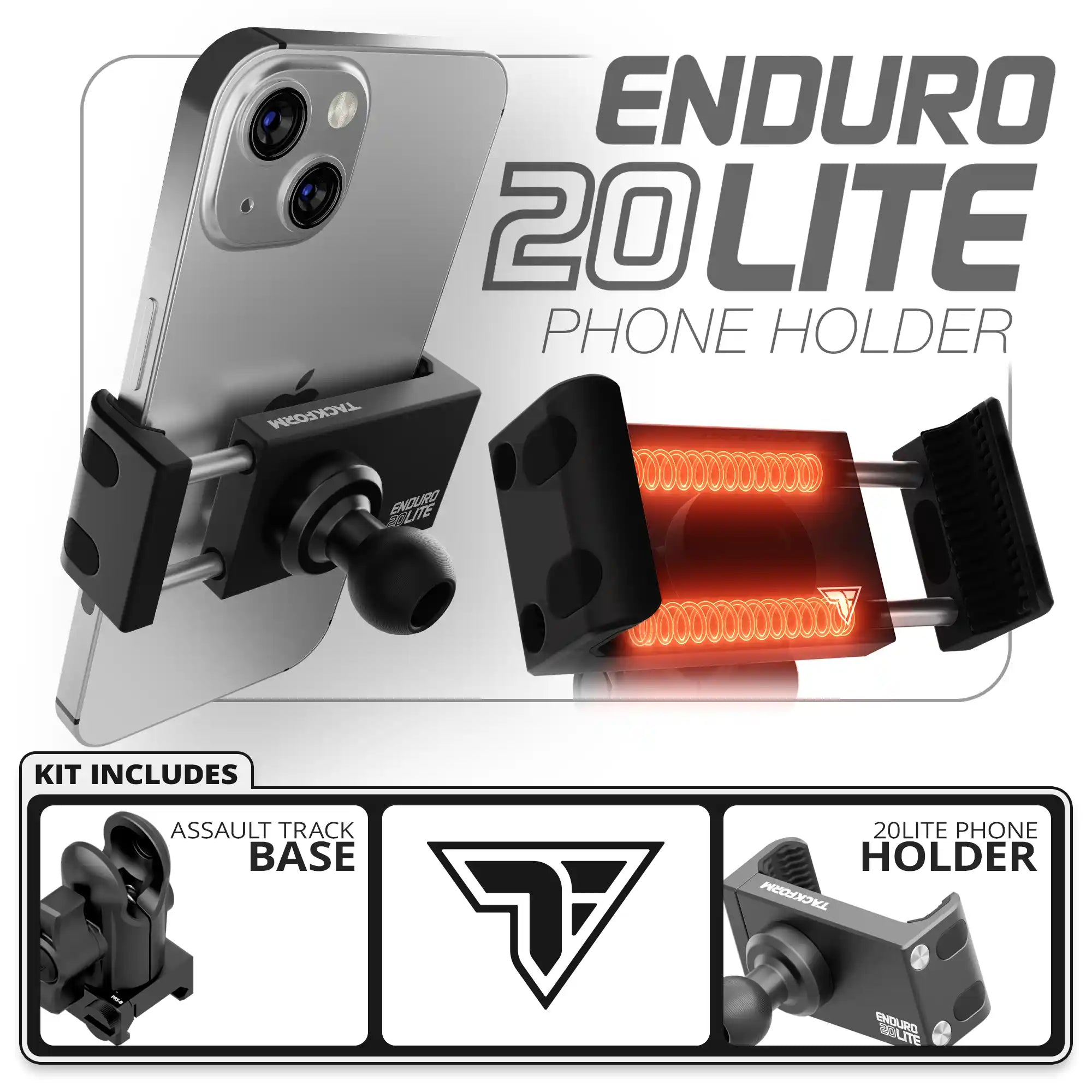 20LITE Phone Holder | TRAXX™ - Assault Track Picatinny Base with 20mm Socket
