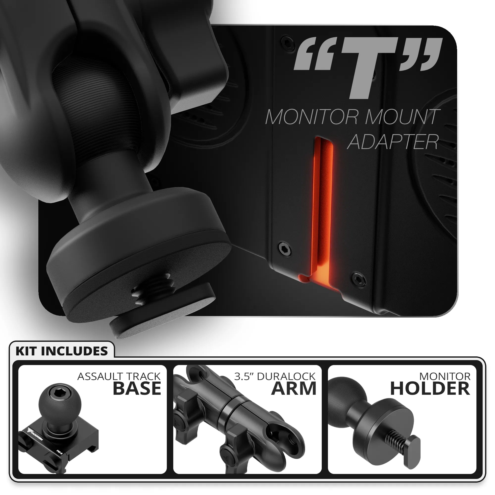 Single T Screw | TRAXX™ - Assault Track Picatinny Base | 3.5" DuraLock Arm