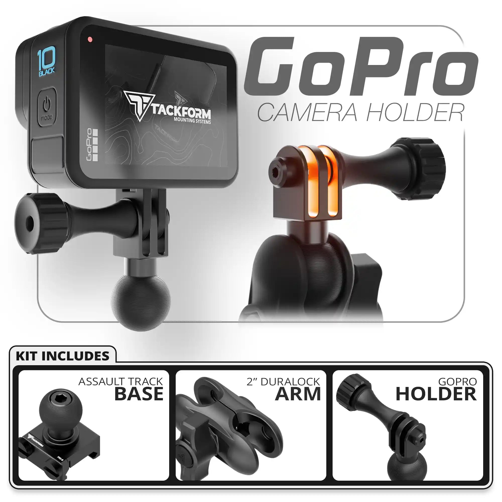 GoPro | TRAXX™ - Assault Track Picatinny Base | 2" DuraLock Arm