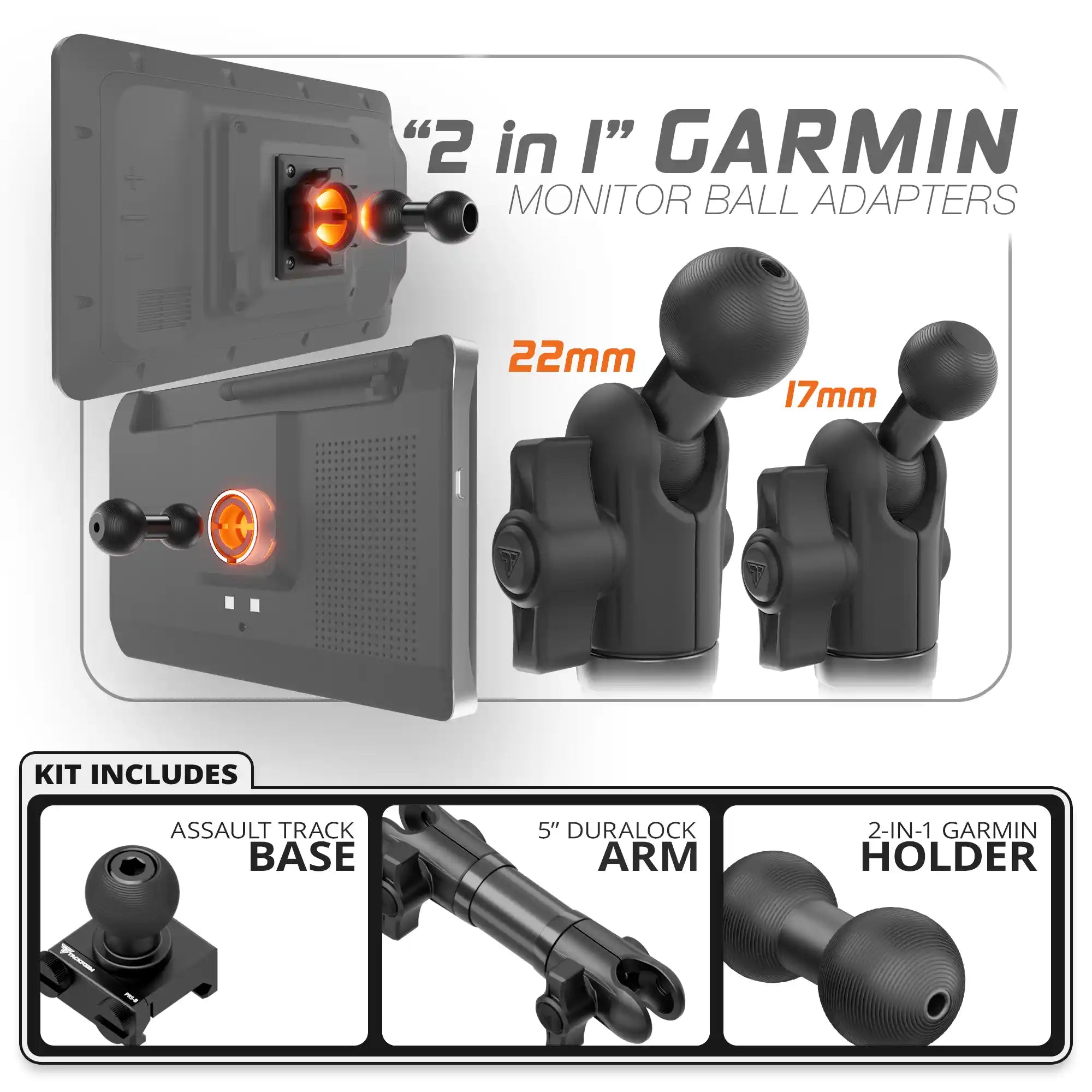 Garmin | TRAXX™ - Assault Track Picatinny Base | 5" DuraLock Arm