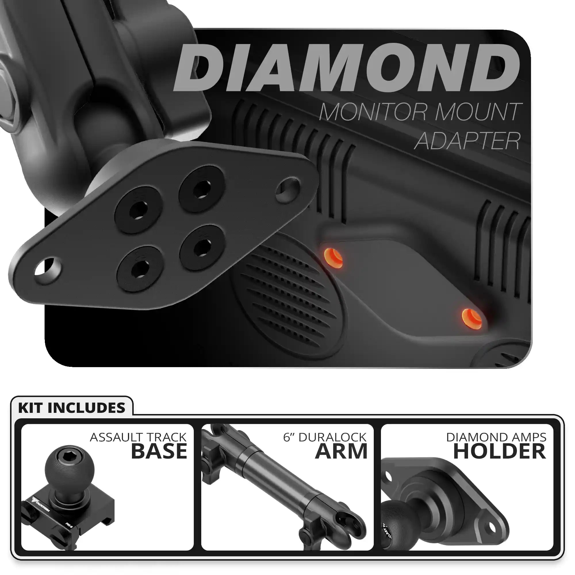 Diamond AMPS | TRAXX™ - Assault Track Picatinny Base | 6" DuraLock Arm