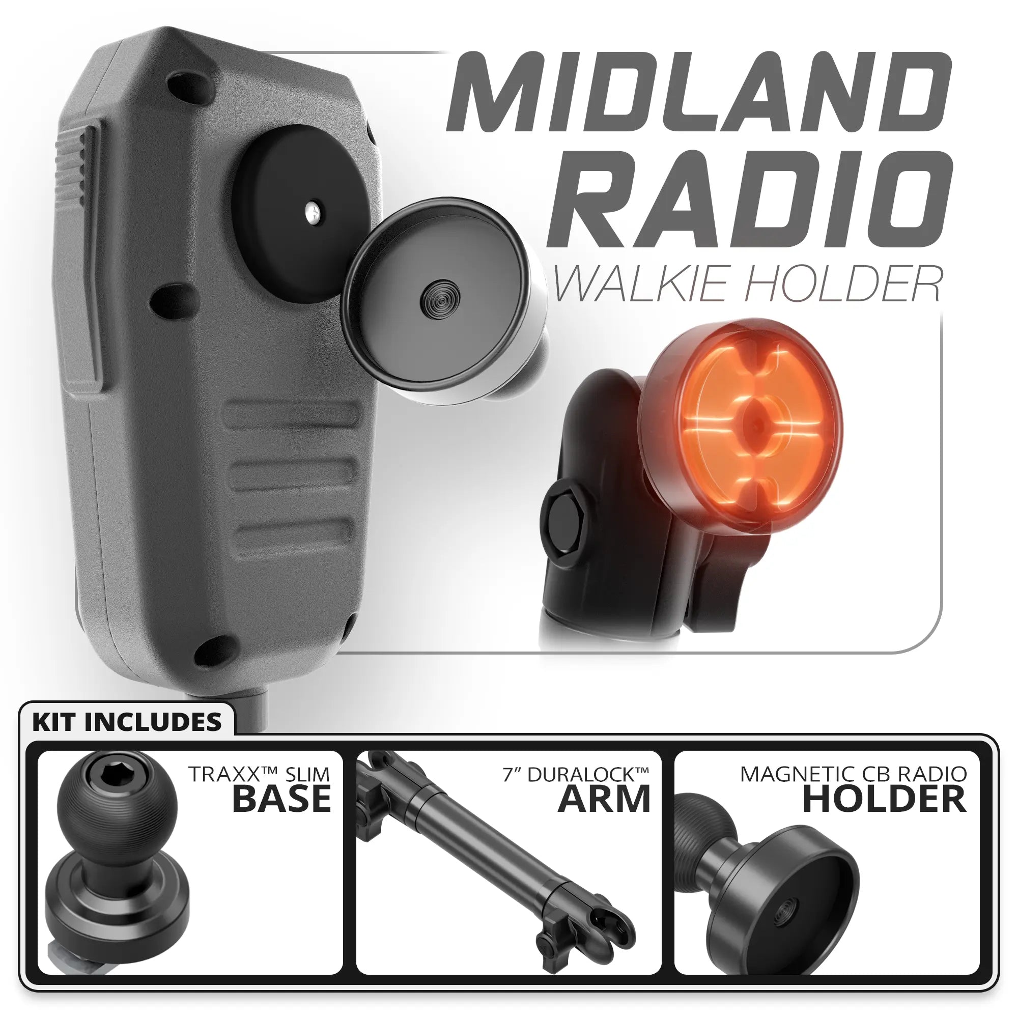 Midland | TRAXX™ - Slim Track Base | 7" DuraLock Arm