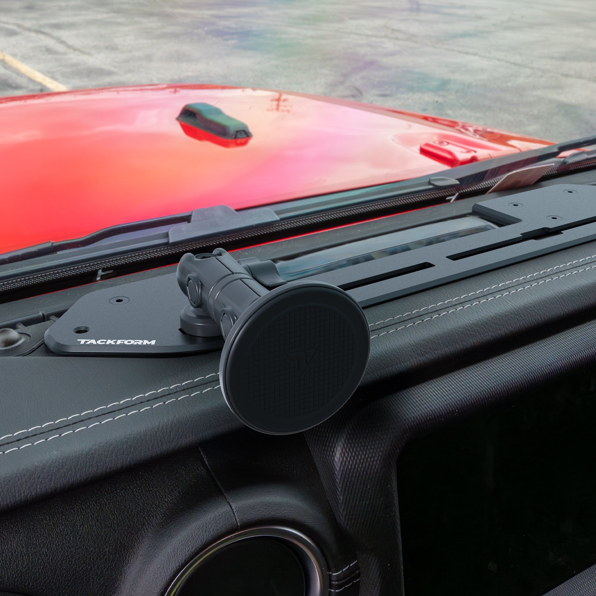 Jeep All Metal Dash Bracket with Slim Track Quick Repositioning, MagSafe Phone Mount and Color Accent Knobs