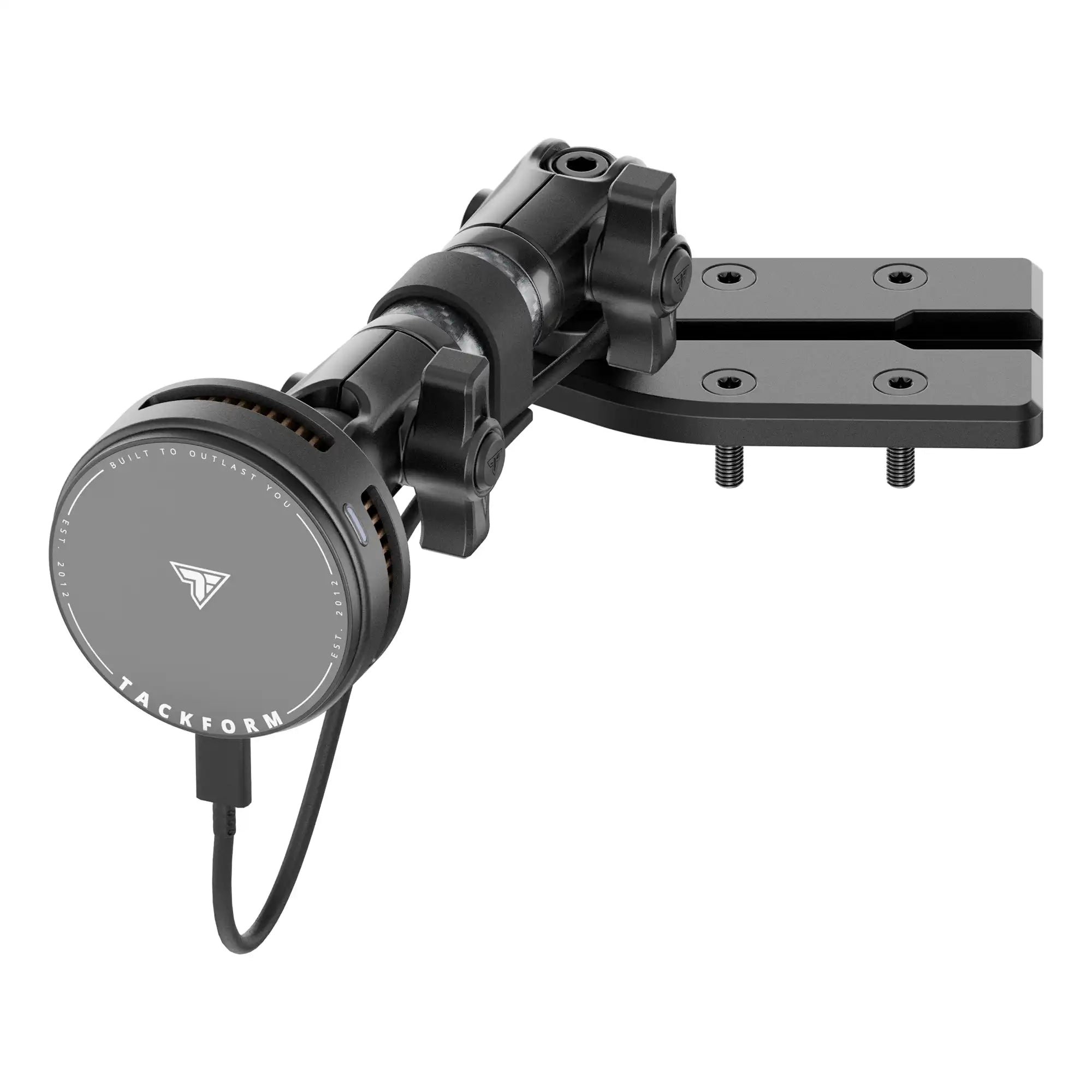 2024+ Jeep Wrangler 4xe ONLY Tackform Slim Track Dash Bracket With Qi2.2/MagSafe Charging & Cooling Phone Mount | Driver Side