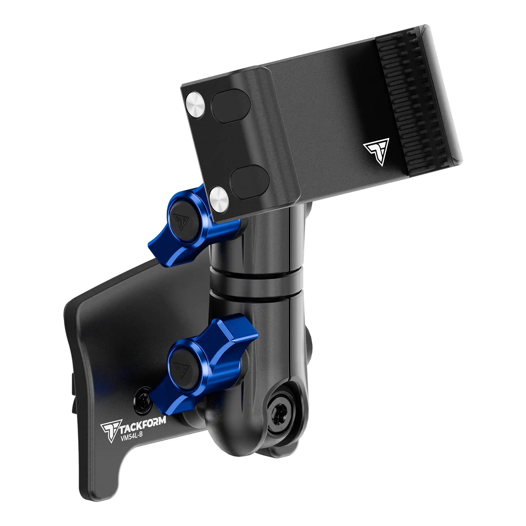 Product image of Tacoma Phone Mount with Billet Spring Cradle with Blue Billet Knobs