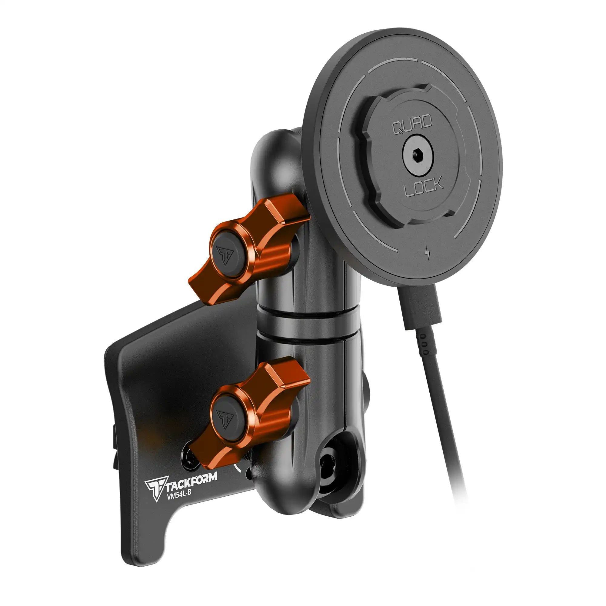 Product image of Tacoma Phone Mount with Magnetic Quad Lock MAG™ Charging Head with Orange Billet Knobs