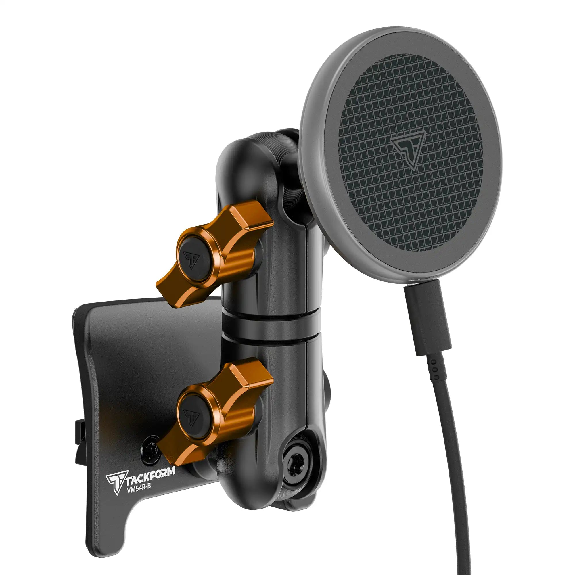 Product image of black MagSafe Charging Toyota Tacoma Phone Mount and orange billet knobs