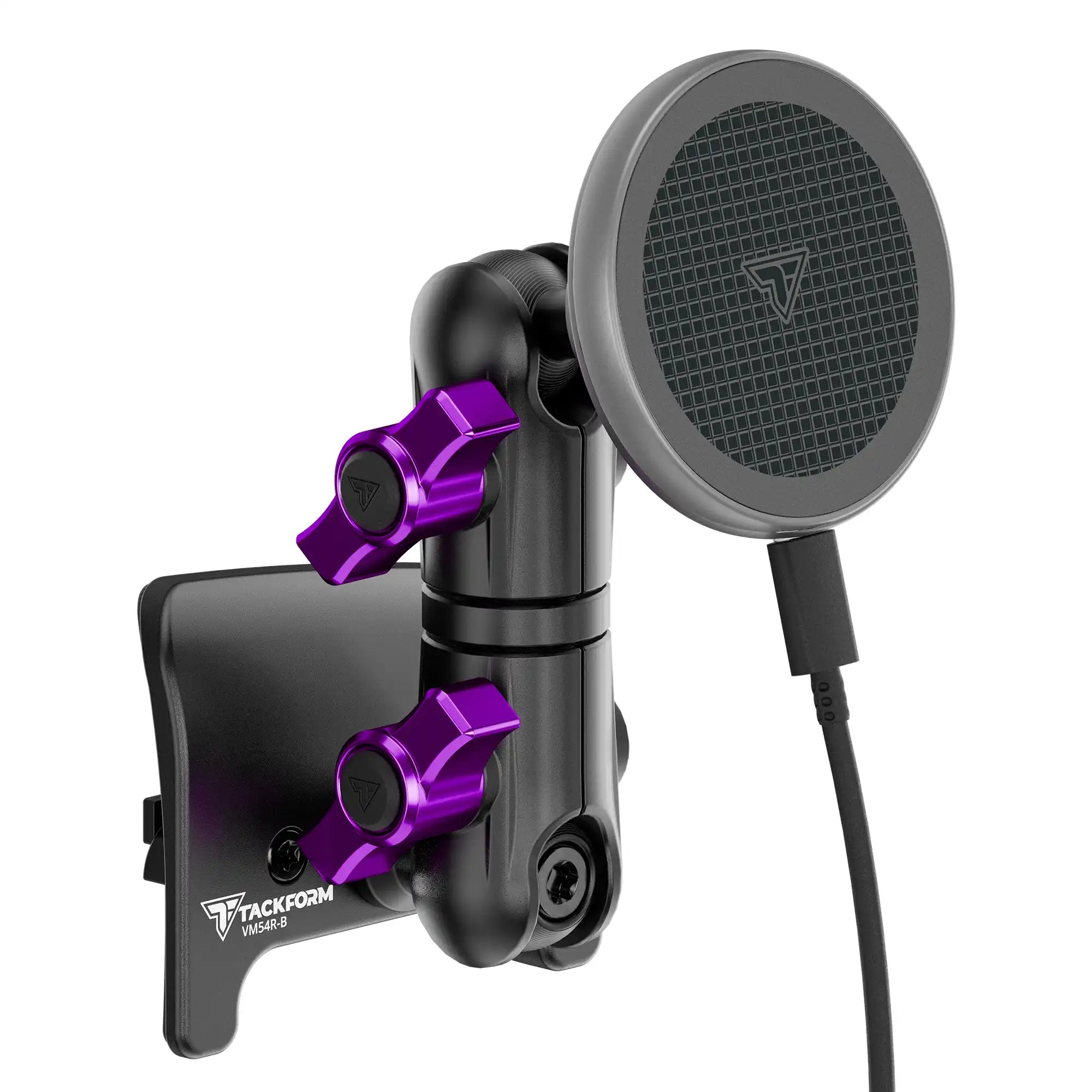 Product image of black MagSafe Charging Toyota Tacoma Phone Mount and purple billet knobs