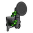 Product image of black Tacoma Phone Mount with iPhone MagSafe magnetic phone holder and green billet knobs