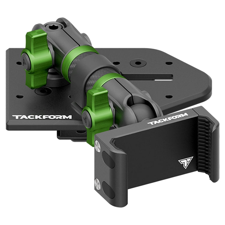 Tackform Passenger Jeep Wrangler Dash Kit with Spring Phone Cradle And Green Color Accent Knobs 
