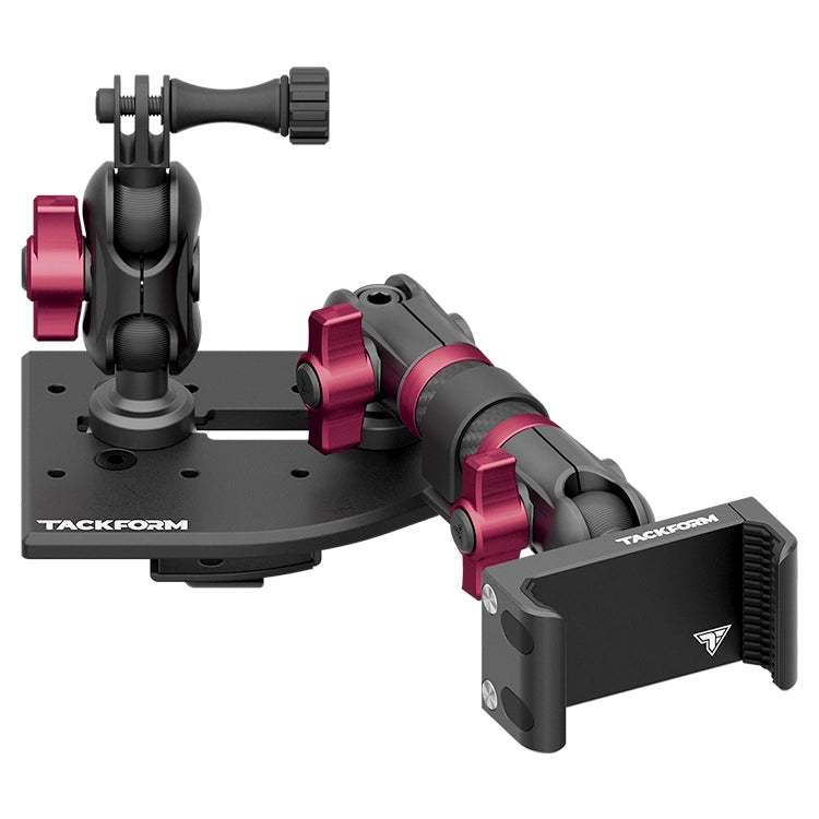 Tackform Passenger Jeep Wrangler Dash Kit with Spring Phone Cradle, GoPro Mount, And Pink Color Accent Knobs 
