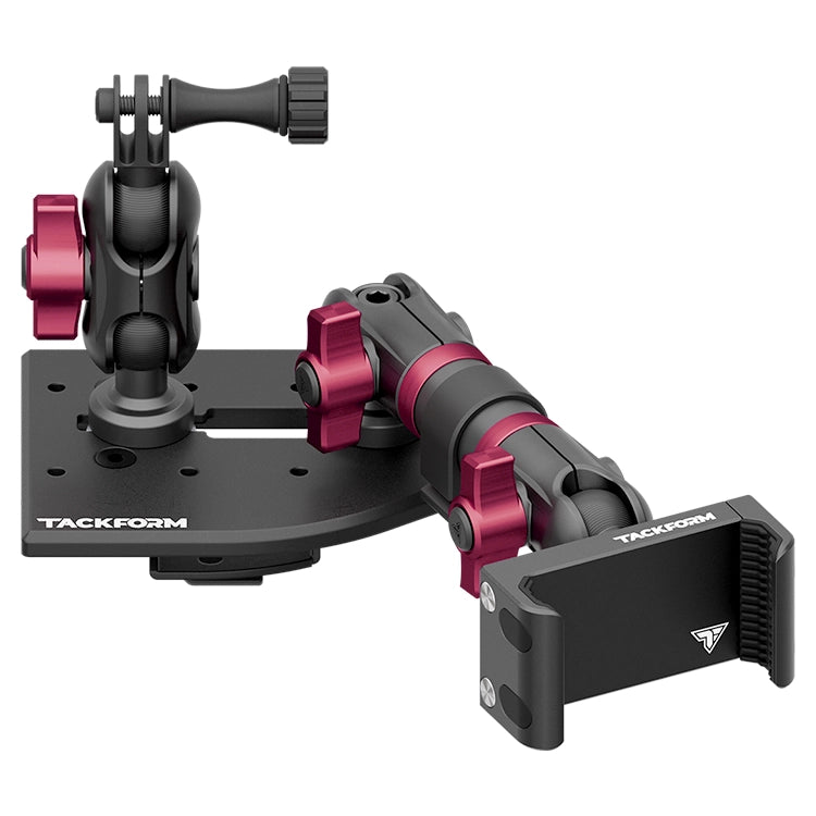 Tackform Passenger Jeep Wrangler Dash Kit with Spring Phone Cradle, GoPro Mount, And Pink Color Accent Knobs 