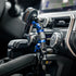 Toyota Tacoma Magsafe Charging Phone Mount with blue colored knobs installed in vehicle 