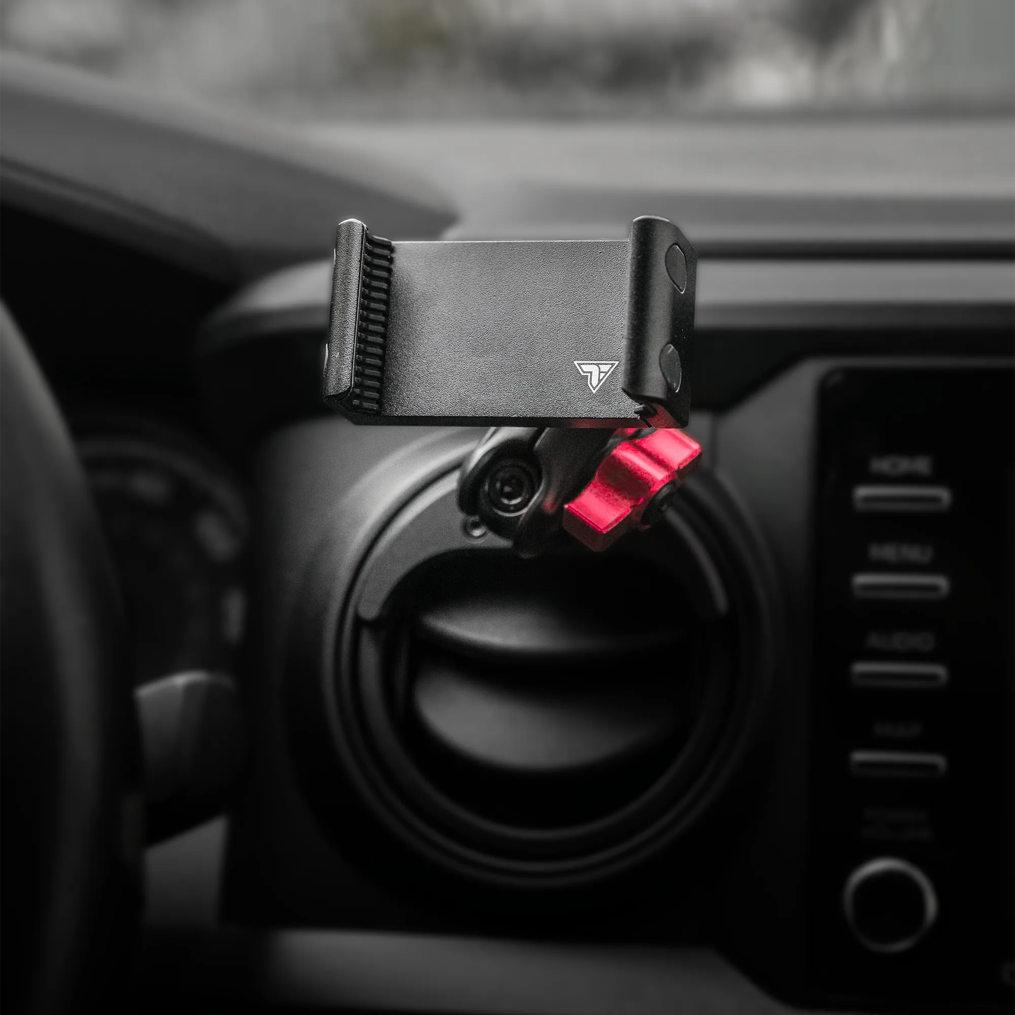 Adjustable All Metal Phone Mount Vent Mount For Toyota Tacoma with Spring Phone Cradle and Red Color Accent Knob